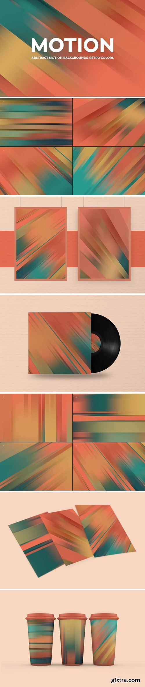 Abstract Motion Backgrounds-Retro Colors D4SM96L