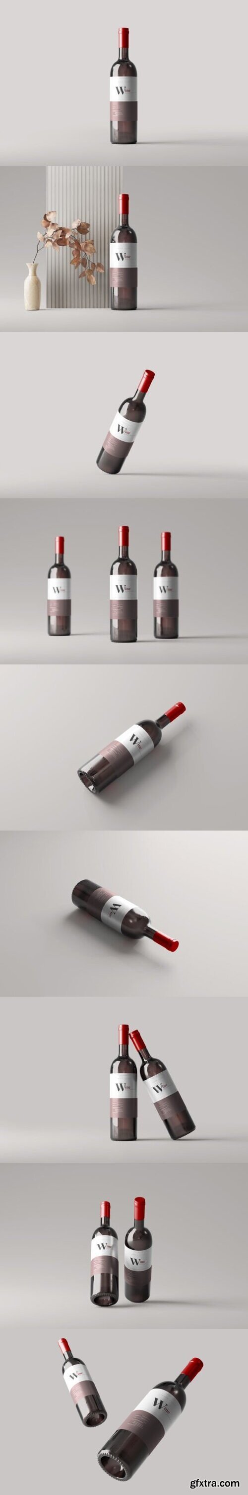 Black Wine Bottle Mockup