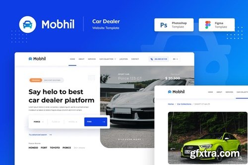 Mobhil Car Dealer Website Figma PSD Template C7Z7YLL