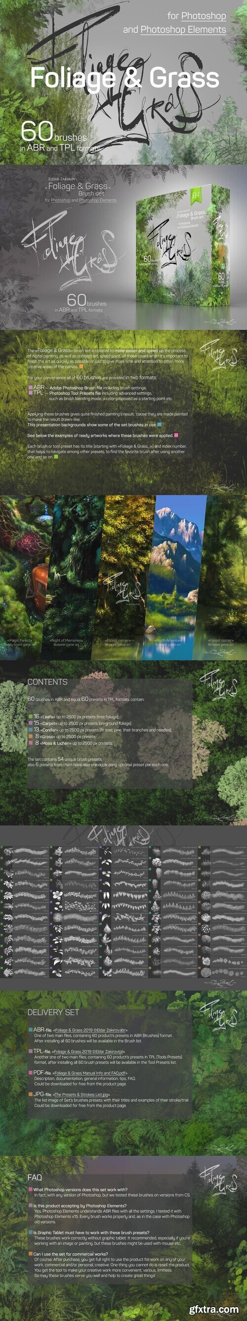60 Photoshop Foliage & Grass Brushes 3502219