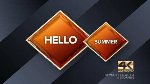 Videohive - Hello Summer Rotating Sign 4K Looping Design Element - 38487889 - 38487889
