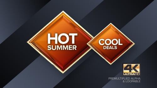 Videohive - Hot Summer Rotating Sign 4K Looping Design Element - 38487965 - 38487965