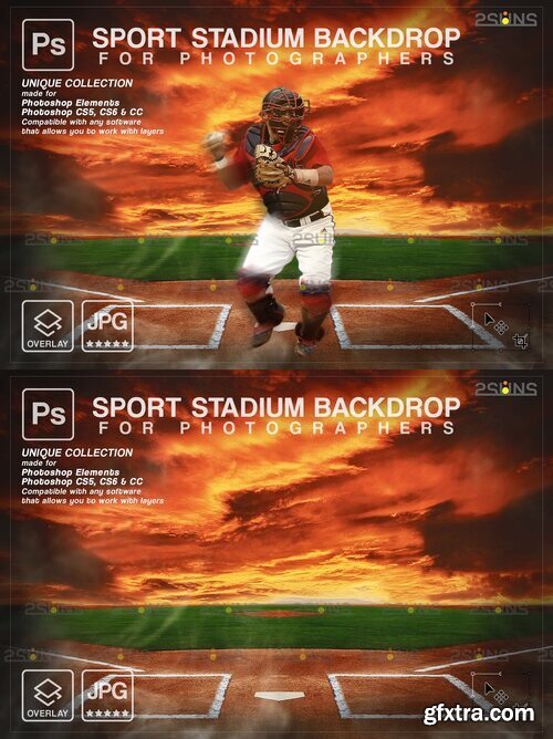 CreativeMarket - Baseball Backdrop Sports Digital 7394676