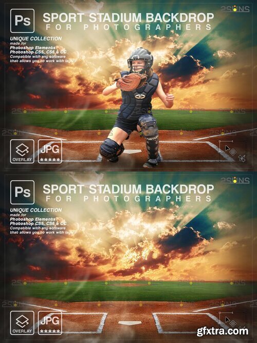 CreativeMarket - Baseball Backdrop Sports Digital 7394659