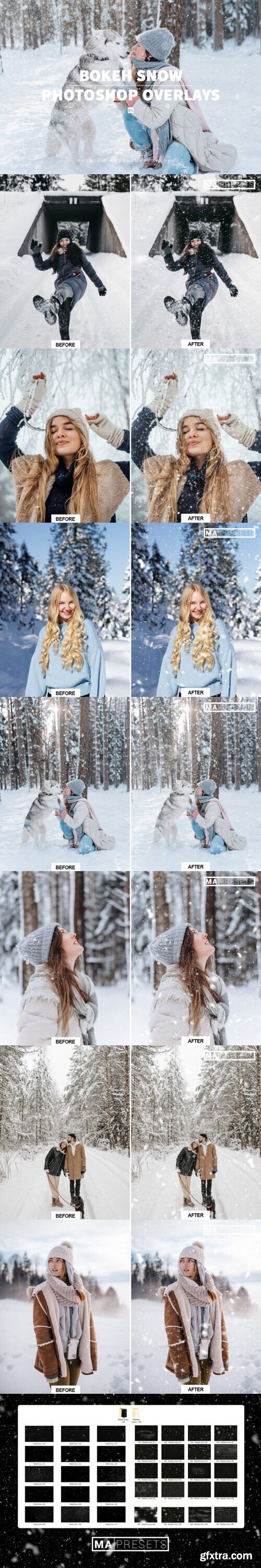 180 BOKEH SNOW OVERLAYS