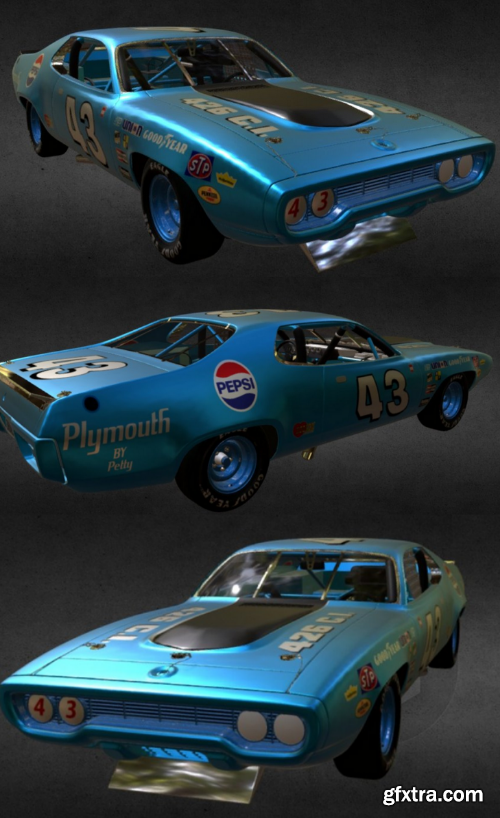 1971 Plymouth Roadrunner NASCAR 3D Model