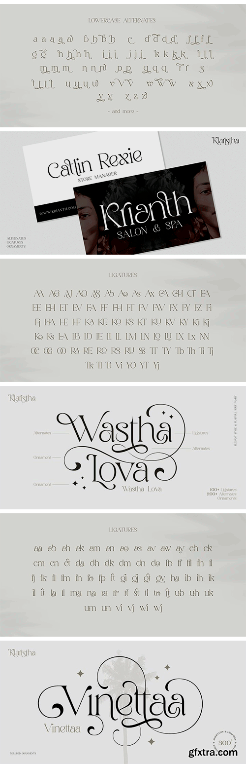 Klaristha Font Family Klaristha Font Family