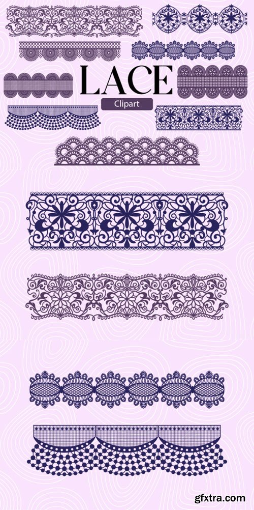 Lace Clipart Vector Templates Collection