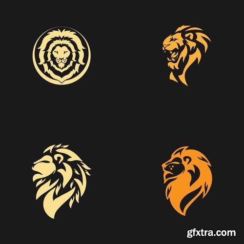 Lion head logos template vectors