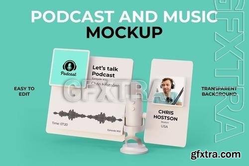 Podcast and Music Mockup BWR74HV