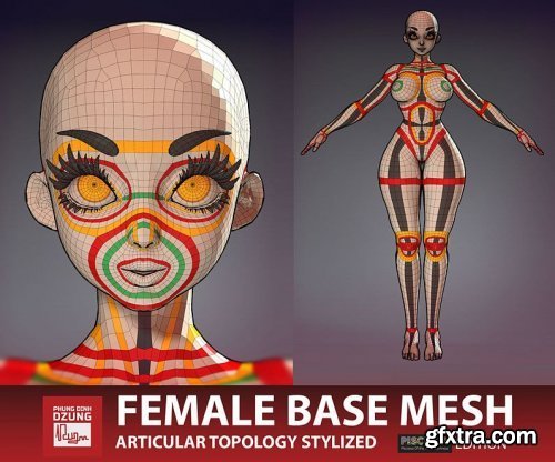 Stylized Female Base Mesh - Pisciasa Edition