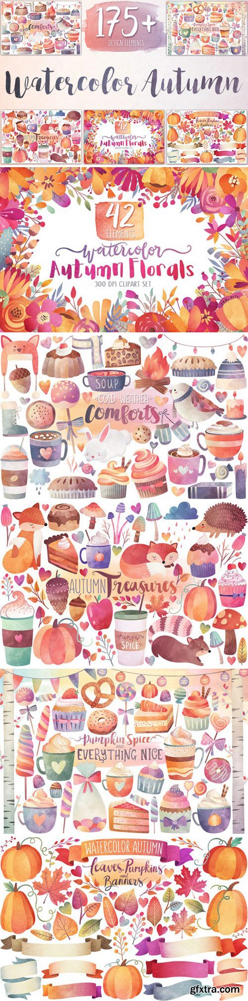 Watercolor Autumn &amp; Winter Bundle