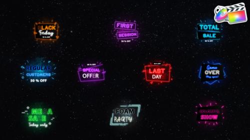 Videohive - Neon Sale Titles for FCPX - 38940697 - 38940697