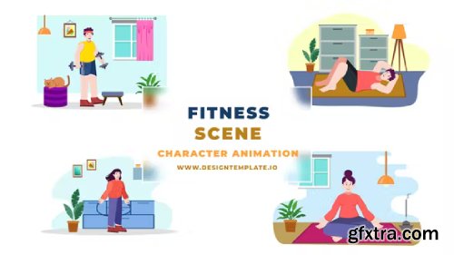 Videohive Daily Exercise Animation Scene Character 38960222