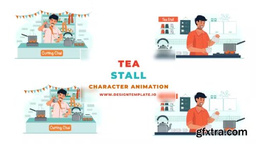 Videohive Hot Cutting Tea Stall Animation 38960524