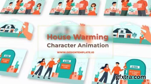 Videohive Happy Family Sweet Home Warming Animation Scene 38960198