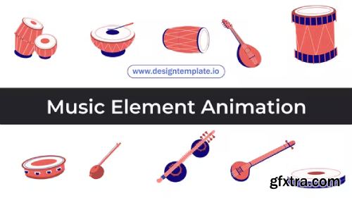 Videohive Traditional Musical Equipment Animation Scene 38960029