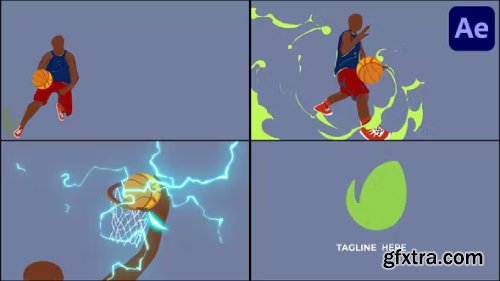 Videohive Cartoon Basketball Logo for After Effects 38961382