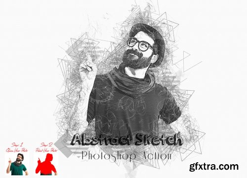 CreativeMarket - Abstract Sketch Photoshop Action 7353553