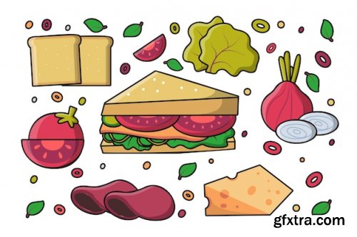 Tasty sandwich with ingredients