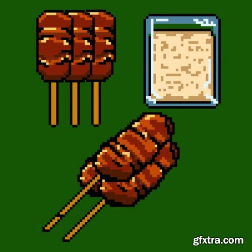 Pixel art style Food