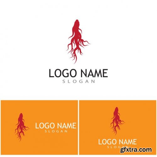 Ginseng vector icon illustration design templates