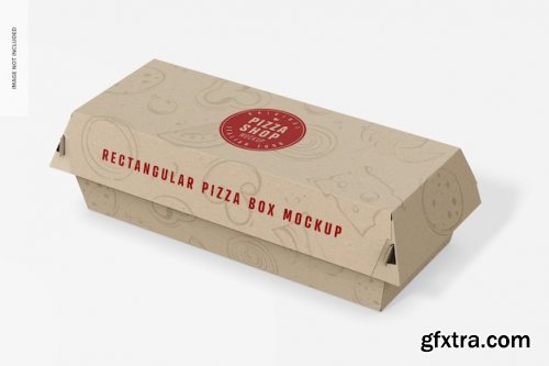 Rectangular pizza boxes mockup