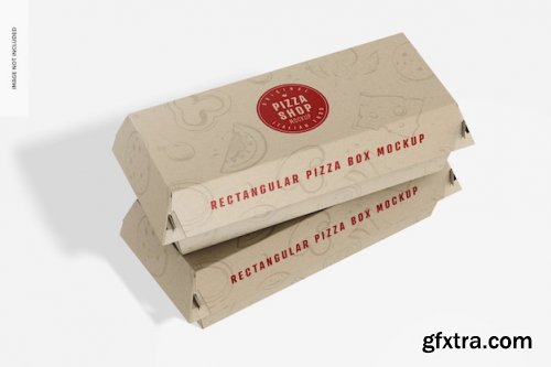 Rectangular pizza boxes mockup