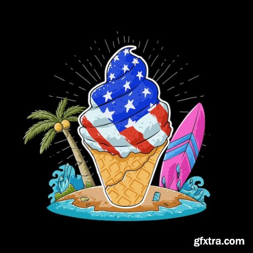Ice cream summer vector