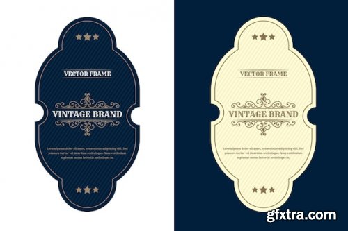 Vintage luxury frames logo label packaging