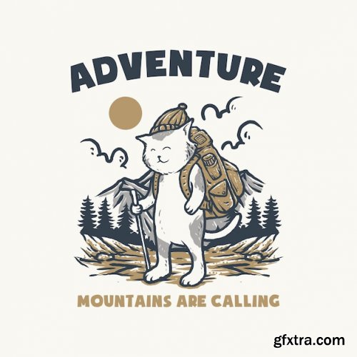Outdoor adventure vintage illustration