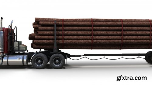 Kenworth log truck VR / AR / low-poly 3d model