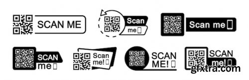 Qr code scan icon set qr code scan for smartphone