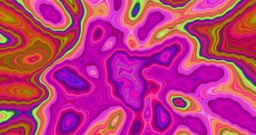 Videohive - Psychedelic loop graphic animation background footage 4K. Purple pattern lay out - 38951218 - 38951218