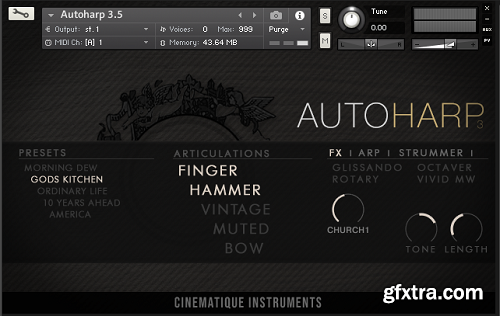 Cinematique Instruments Autoharp v3.5 KONTAKT