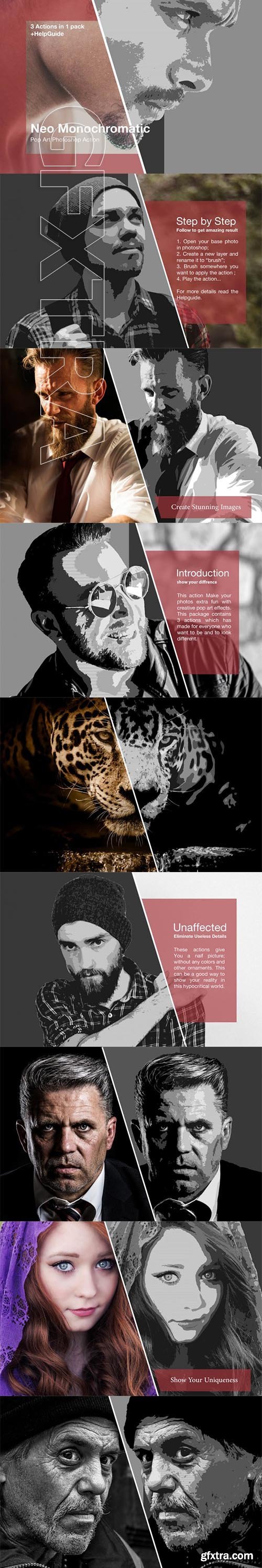 Monochromatic Pop Art Photoshop action