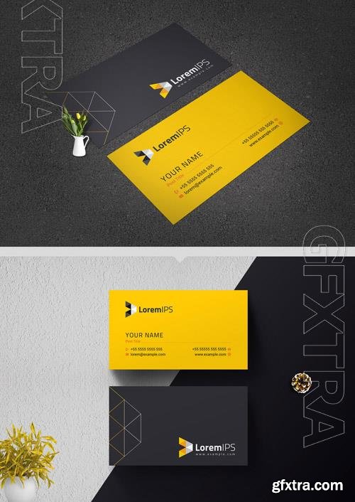 Black and Yellow Business Card Layout 221205779
