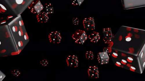Videohive - Red dice flying to camera on transparent background. - 38994374 - 38994374