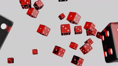 Videohive - Red dice falling down on white background. - 38994377 - 38994377