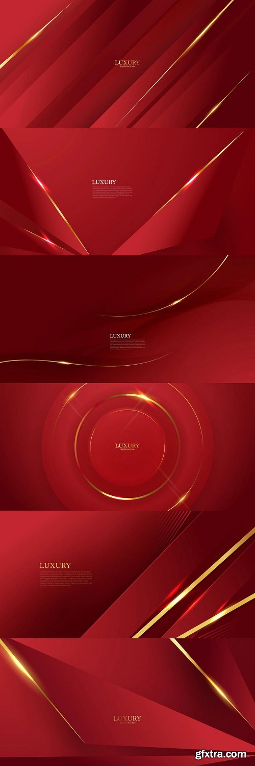 Abstract vector luxury red and gold background modern creative concept