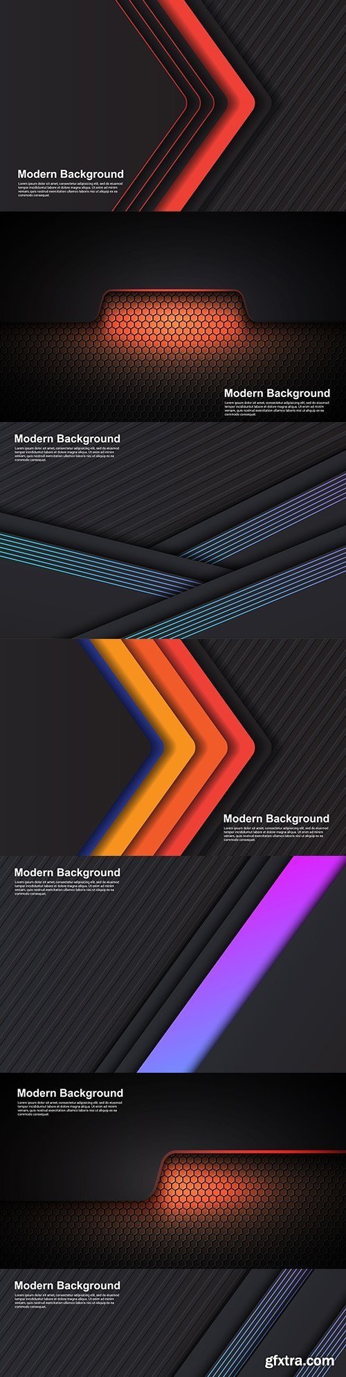 Modern design dark background with colored elements