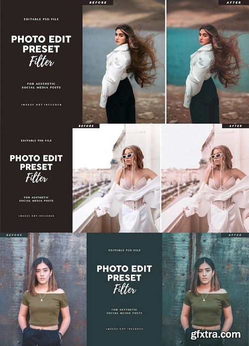 Photo edit preset filter for fashion magazine cover banner brochure