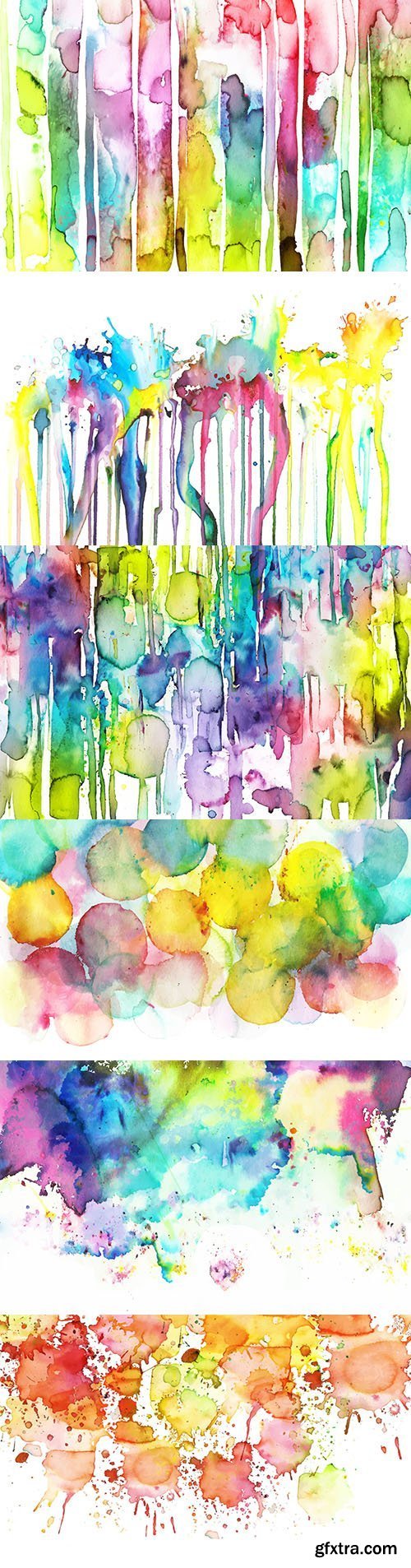 Watercolor splashes bright abstract background
