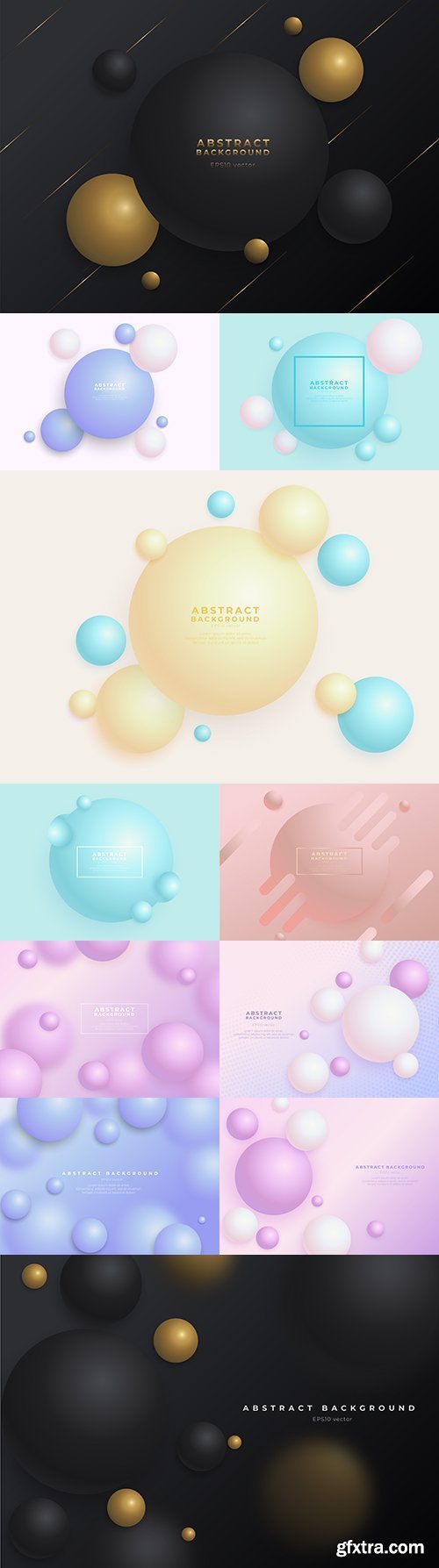 Gradient Abstract Background with 3D Balls 11xEPS