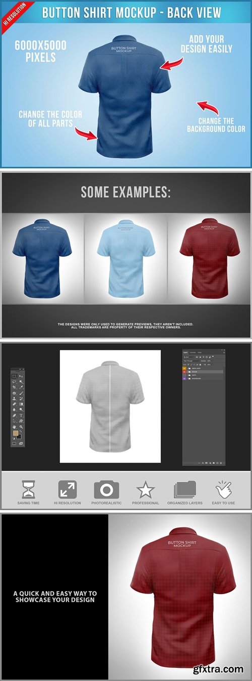 Button Shirt Mockup - Back View N3ETS4A