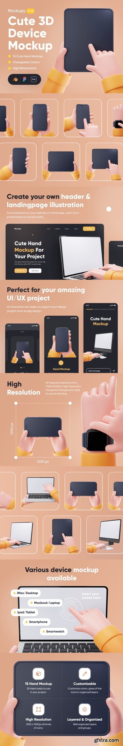 Mockupy Cute 3D Device