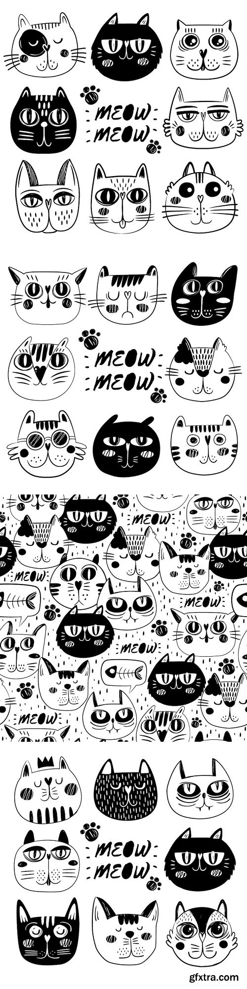 Funny cat faces collection