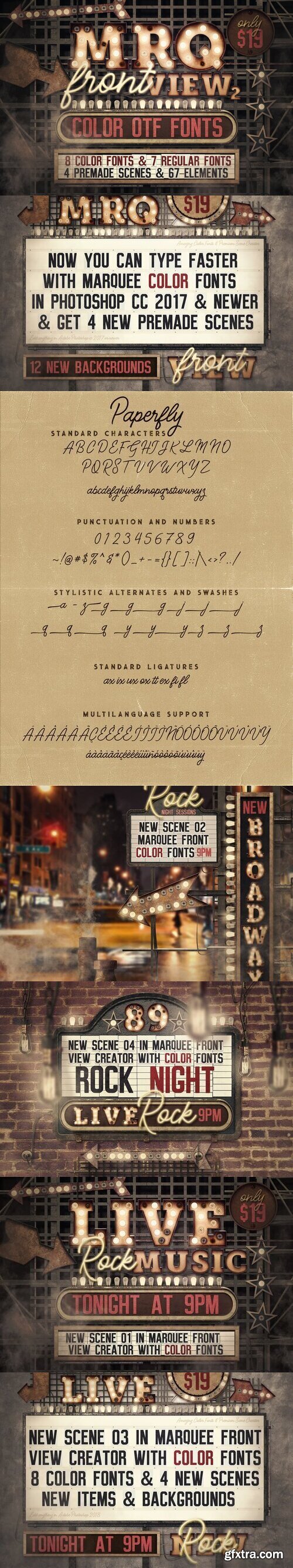 CreativeMarket - Marquee Front View - Color Fonts 2453416