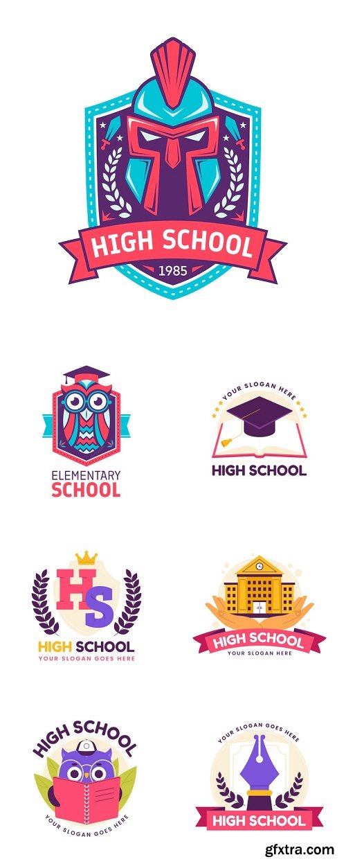 Hand Drawn School Logo Design GFxtra