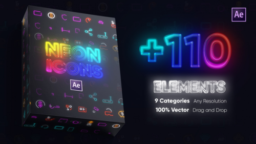 Videohive - Neon Icons Essential Pack - 39134242 - 39134242
